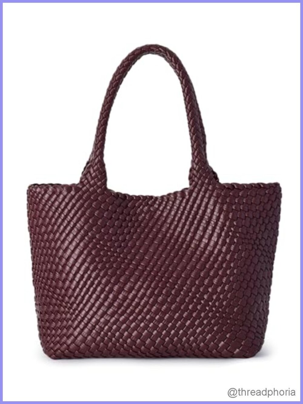 Woven Tote Bag Large Vegan Leather Shoulder Handbag